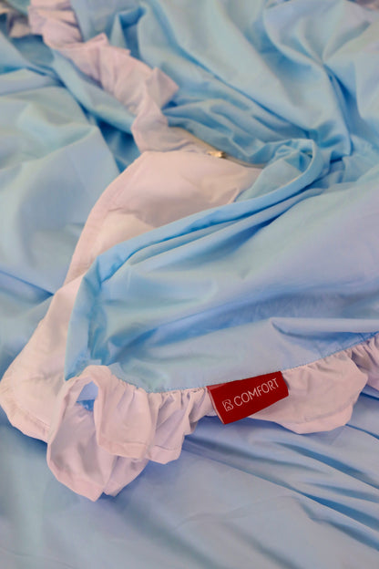 ICE RUFFLES Percale Cotton Duvet Cover