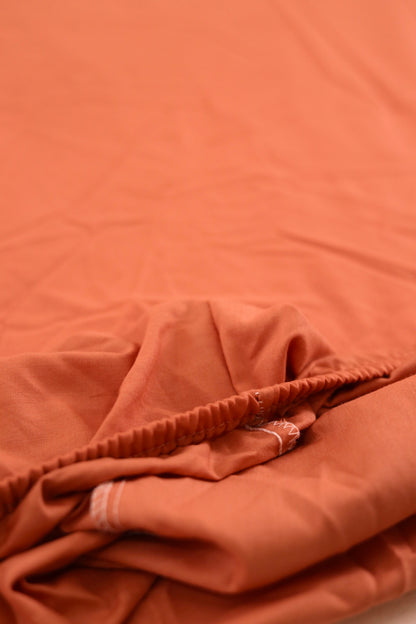 SALMON RUFFLES Percale Cotton Bedsheet