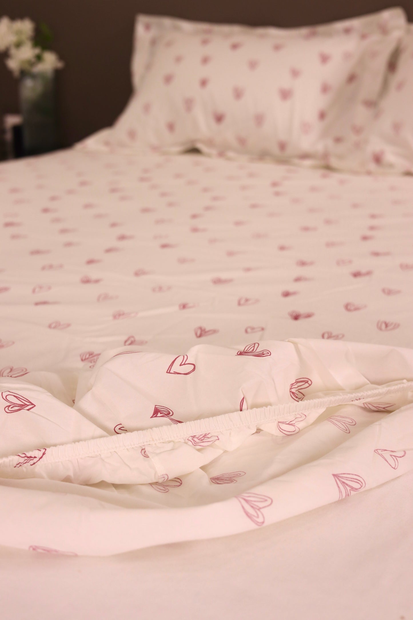 PINK LOVIA cotton bedsheet