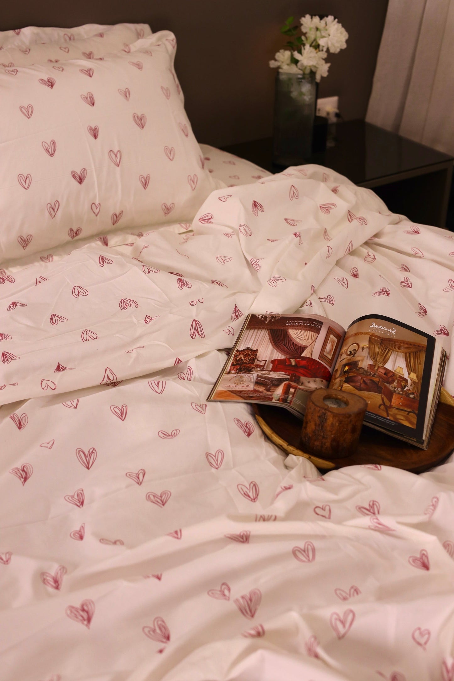 PINK LOVIA cotton duvet cover
