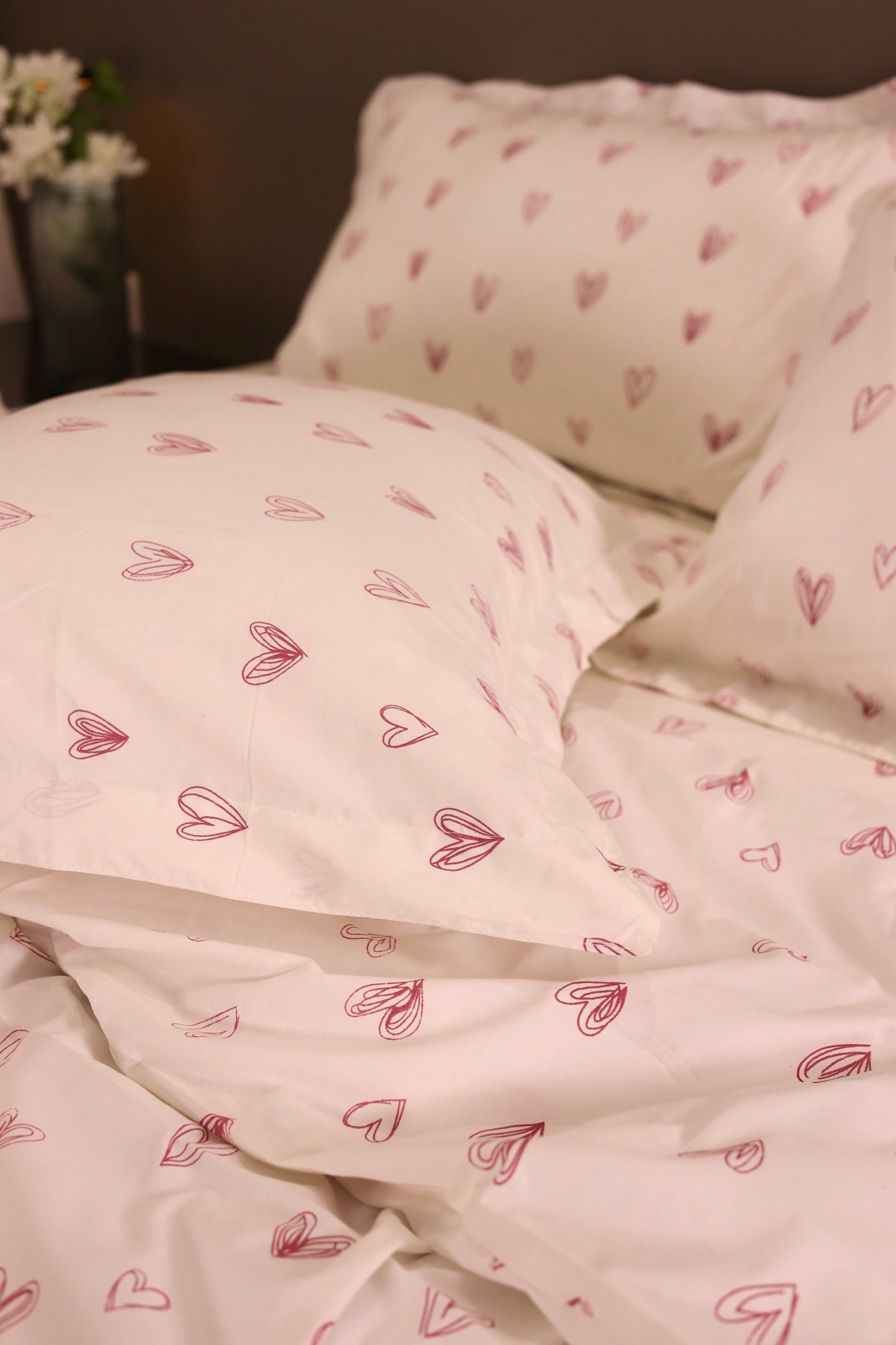 PINK LOVIA cotton duvet cover