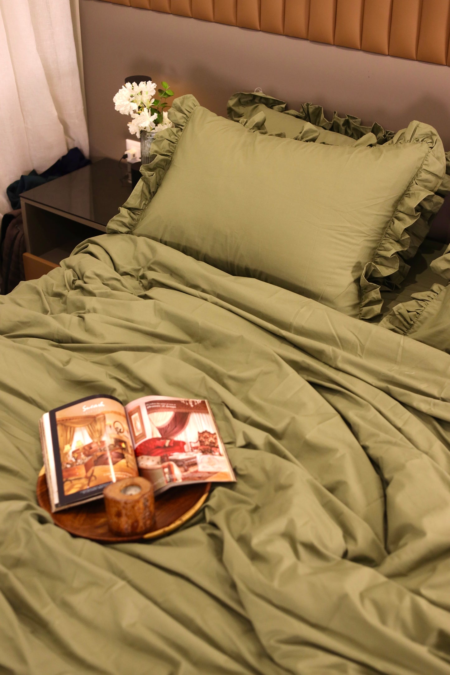 JUNGLE RUFFLES Percale Cotton Duvet Cover