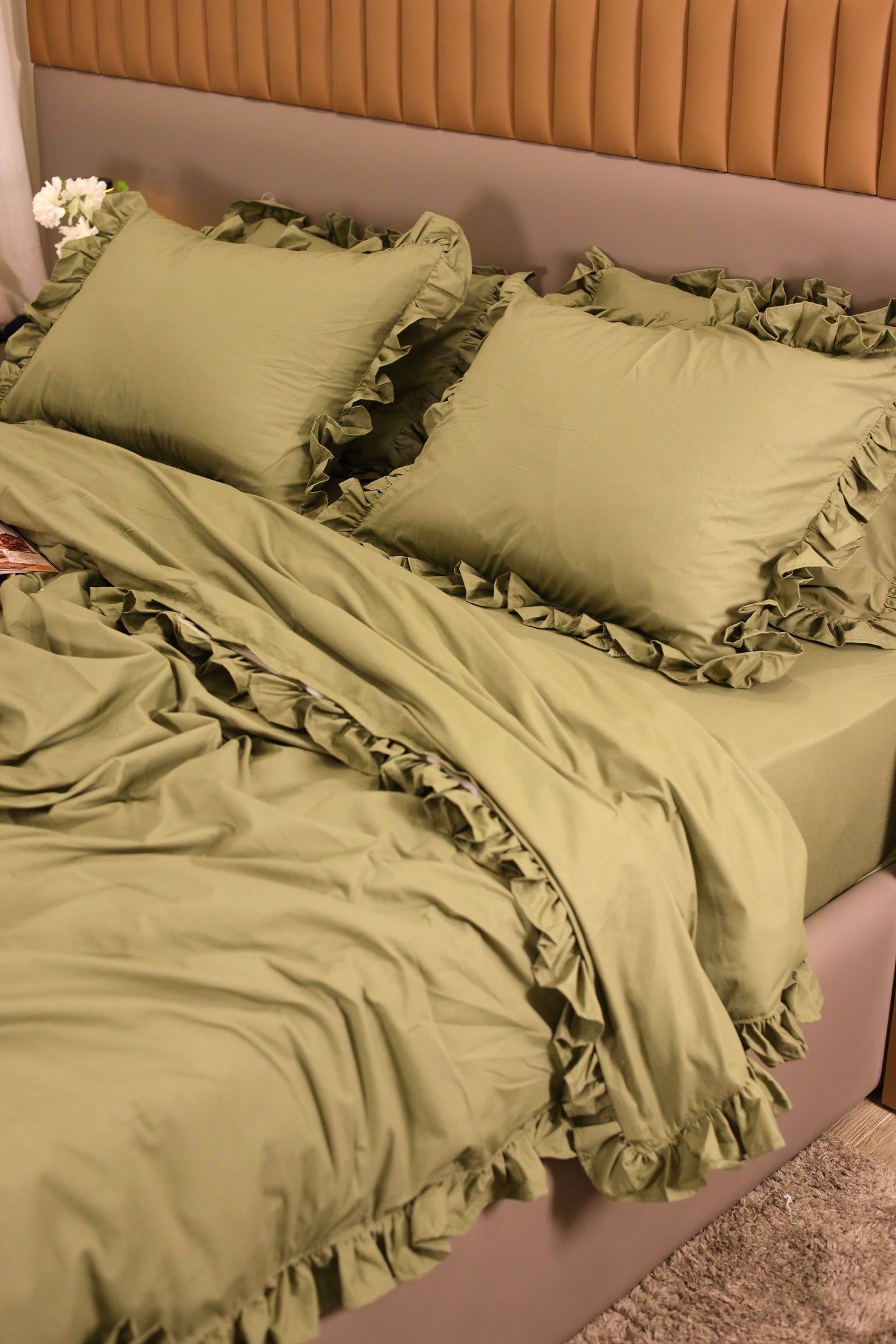 JUNGLE RUFFLES Percale Cotton Duvet Cover