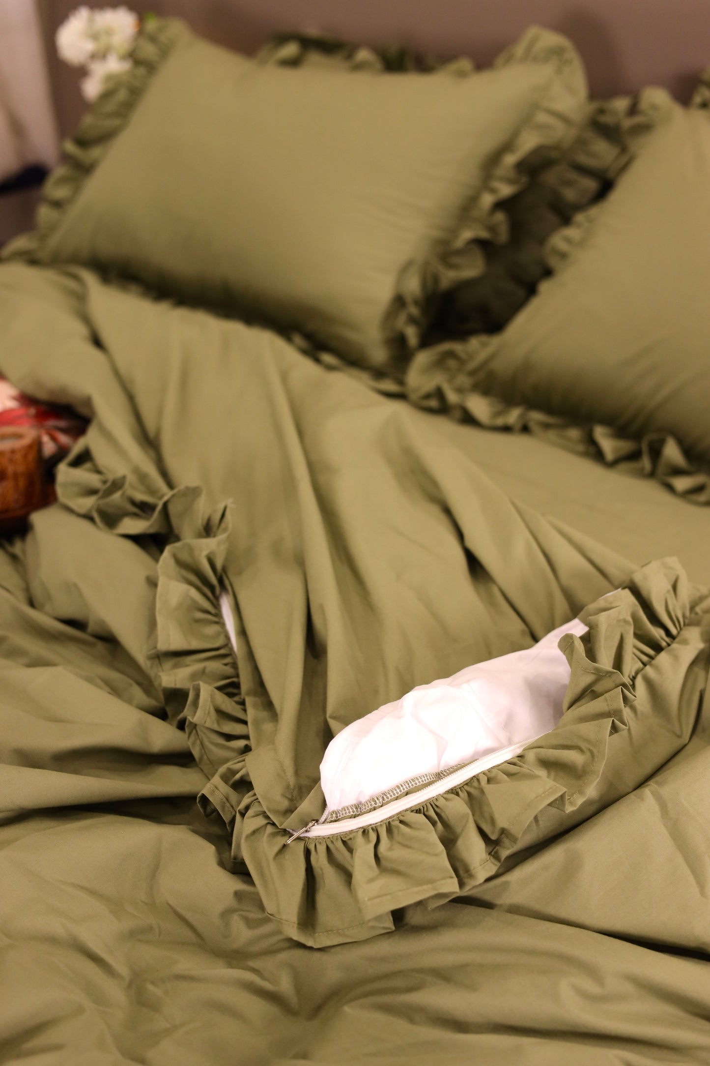 JUNGLE RUFFLES Percale Cotton Duvet Cover