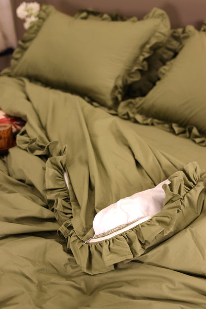 JUNGLE RUFFLES Percale Cotton Duvet Cover