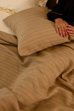 CARAMEL SAFA Jacquard Throw Blanket Set