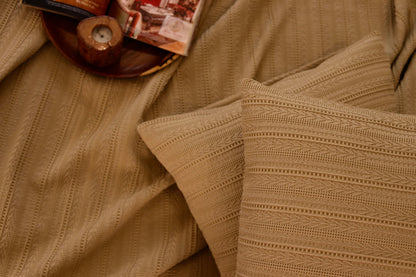 CARAMEL SAFA Jacquard Throw Blanket Set