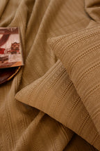 CARAMEL SAFA Jacquard Throw Blanket Set