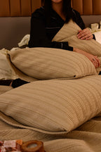 CARAMEL SAFA Jacquard Throw Blanket Set