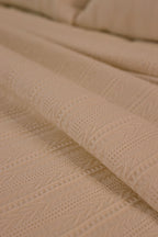 CREAM SAFA Jacquard Throw Blanket Set