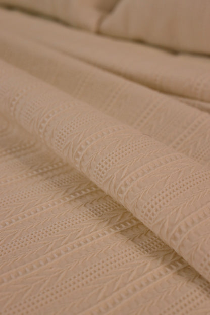 CREAM SAFA Jacquard Throw Blanket Set