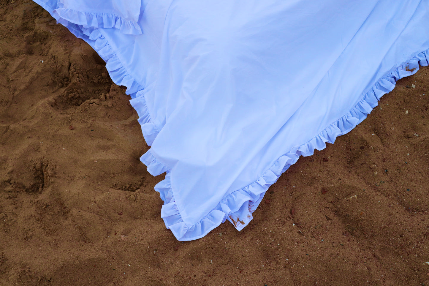 MILK RUFFLES Percale Cotton Duvet Cover