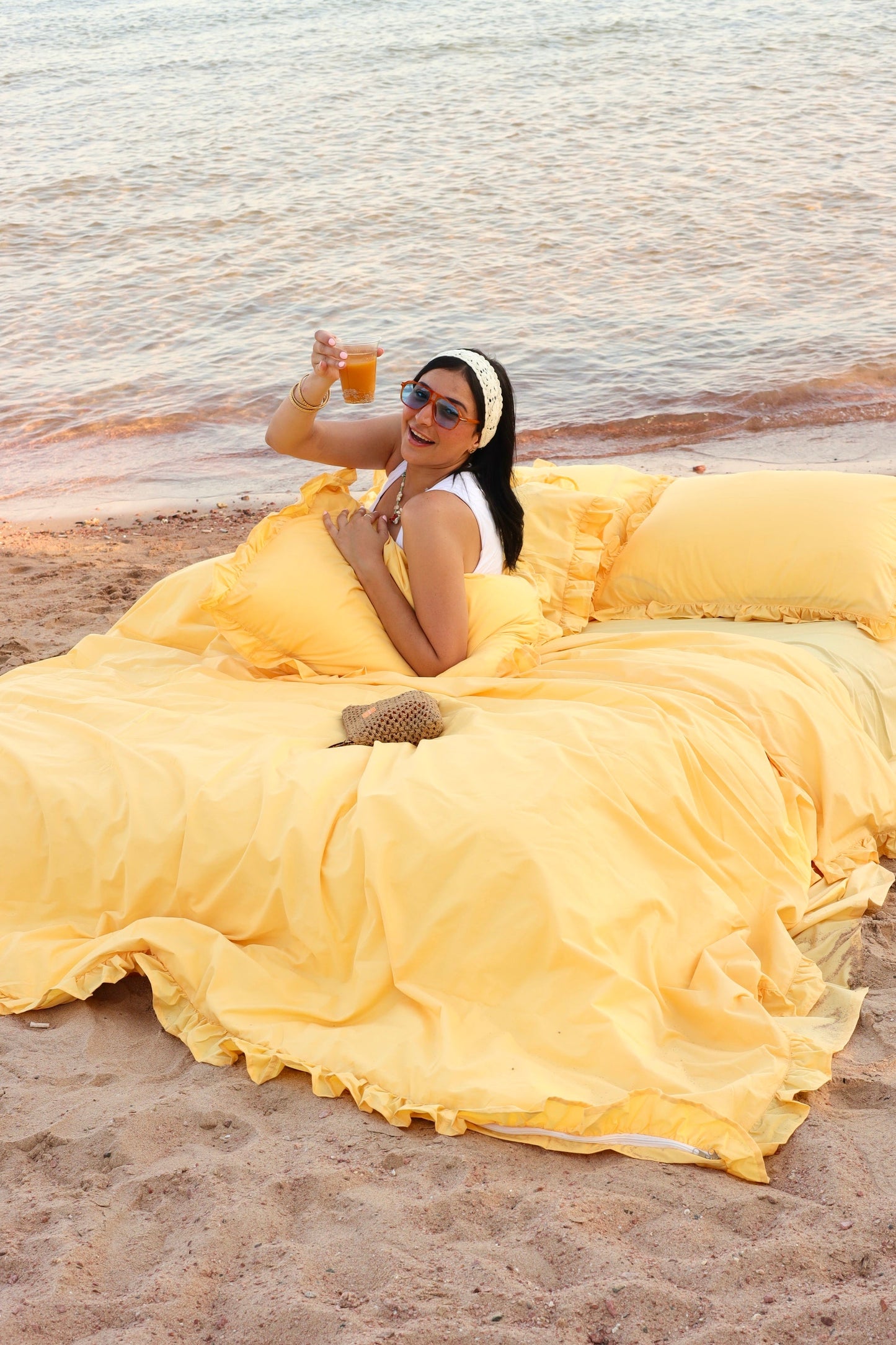 HONEY RUFFLES Percale Cotton Duvet Cover