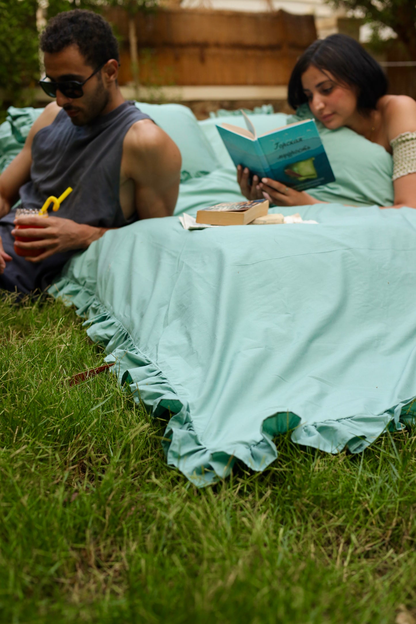 MALDIVE RUFFLES Percale Cotton Duvet Cover