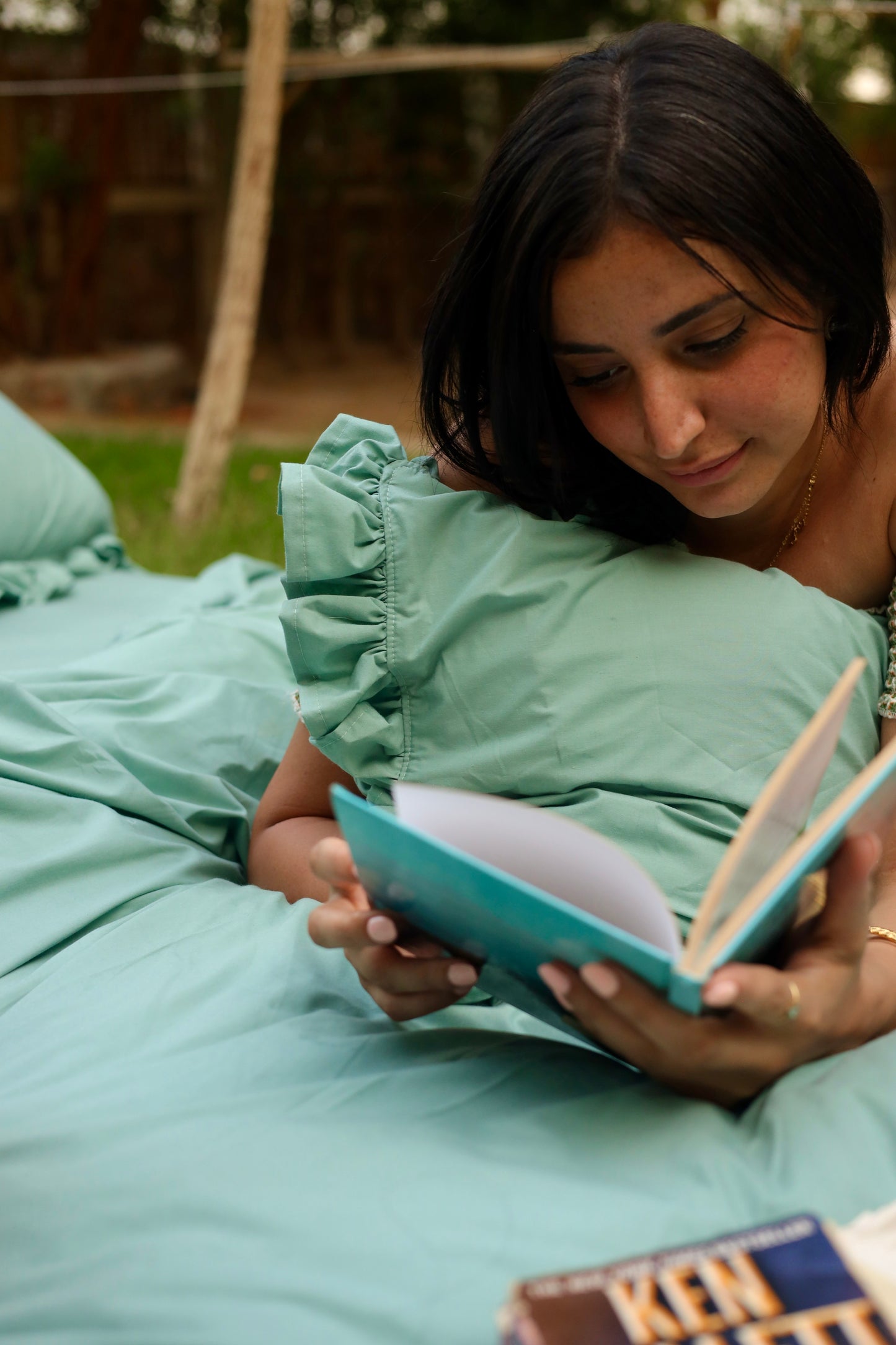 MALDIVE RUFFLES Percale Cotton Duvet Cover