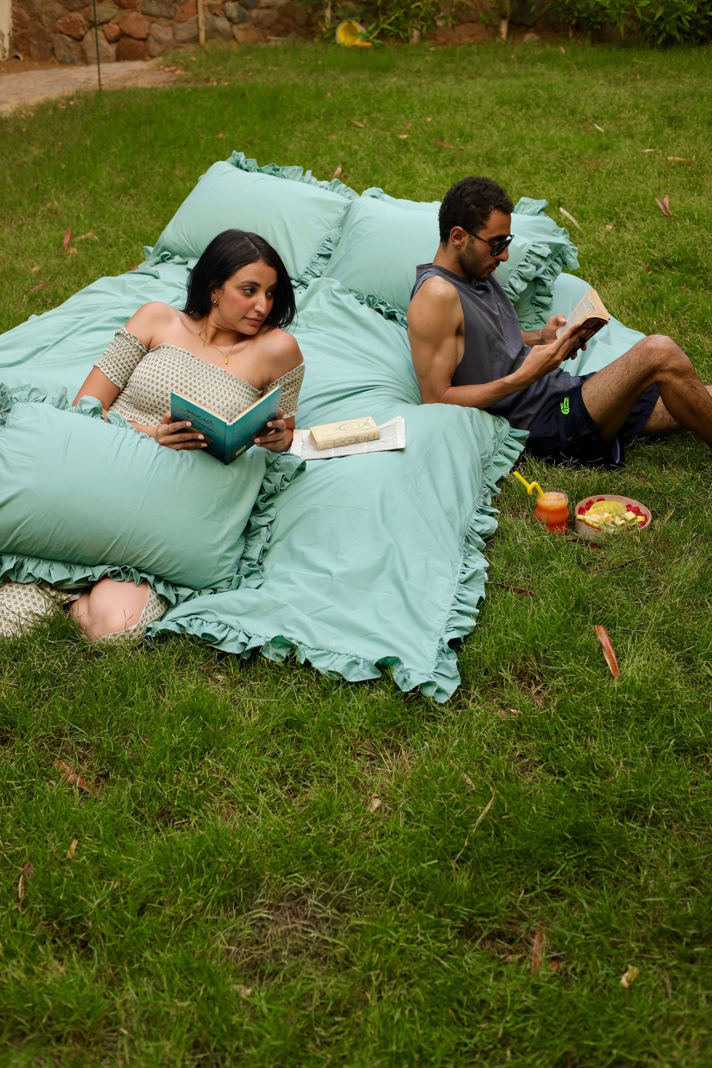 MALDIVE RUFFLES Percale Cotton Duvet Cover