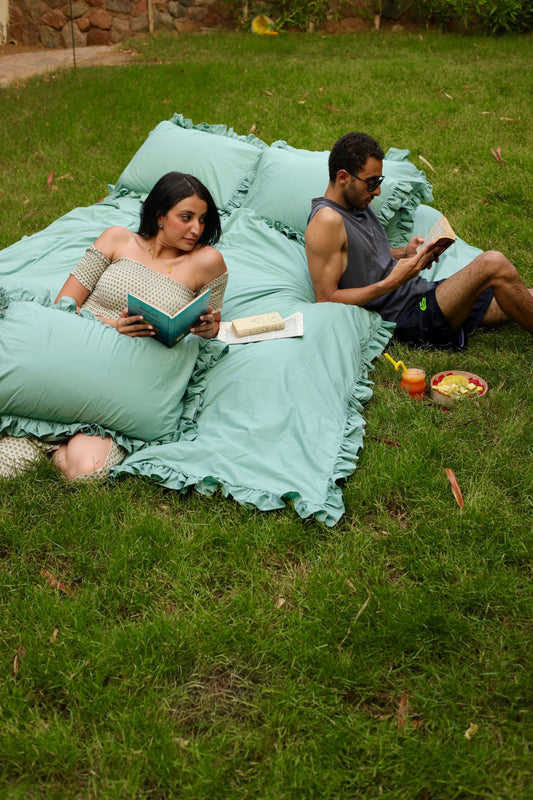 MALDIVE RUFFLES Percale Cotton Duvet Cover