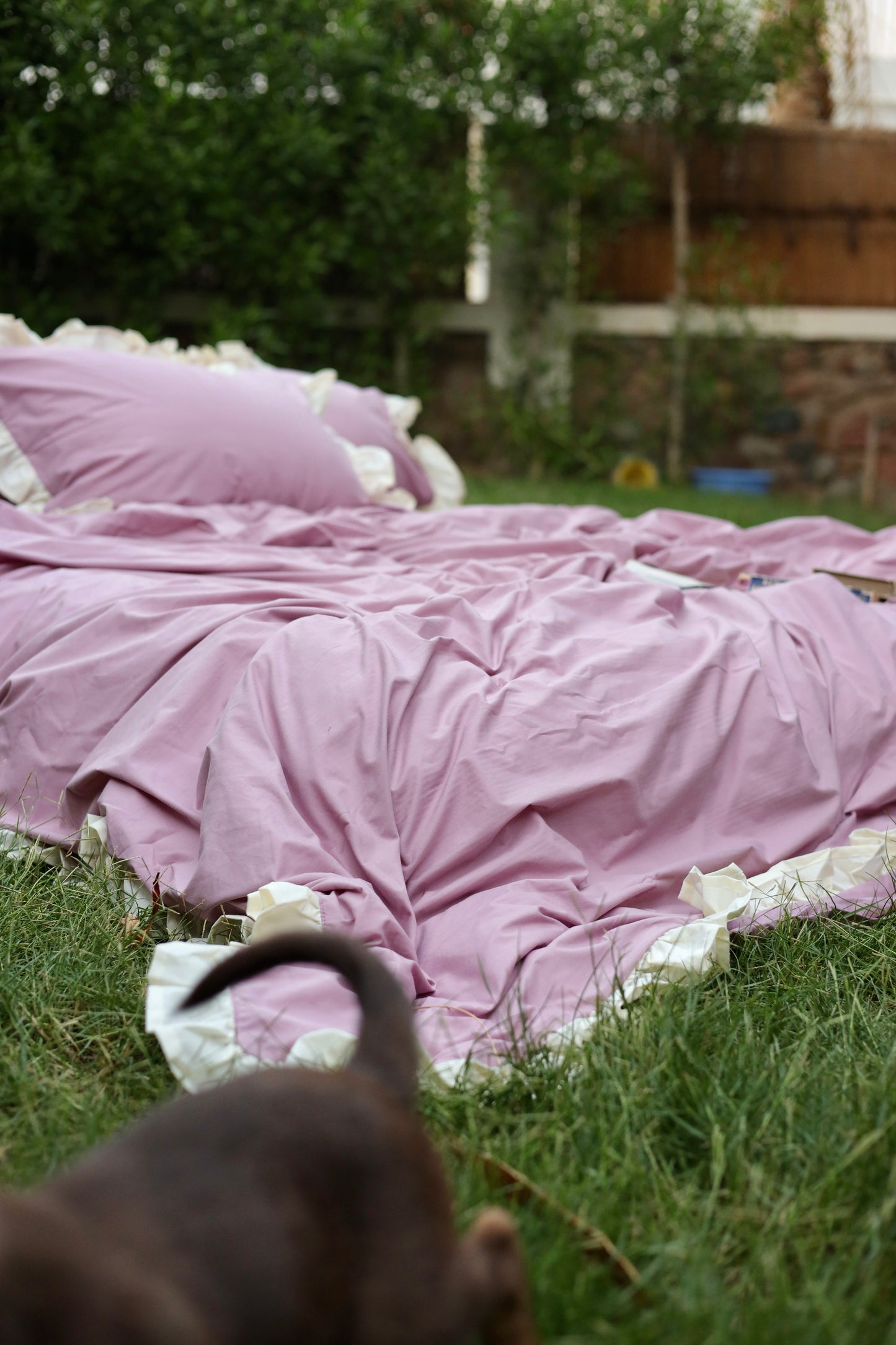 BLUSH RUFFLES Percale Cotton Duvet Cover
