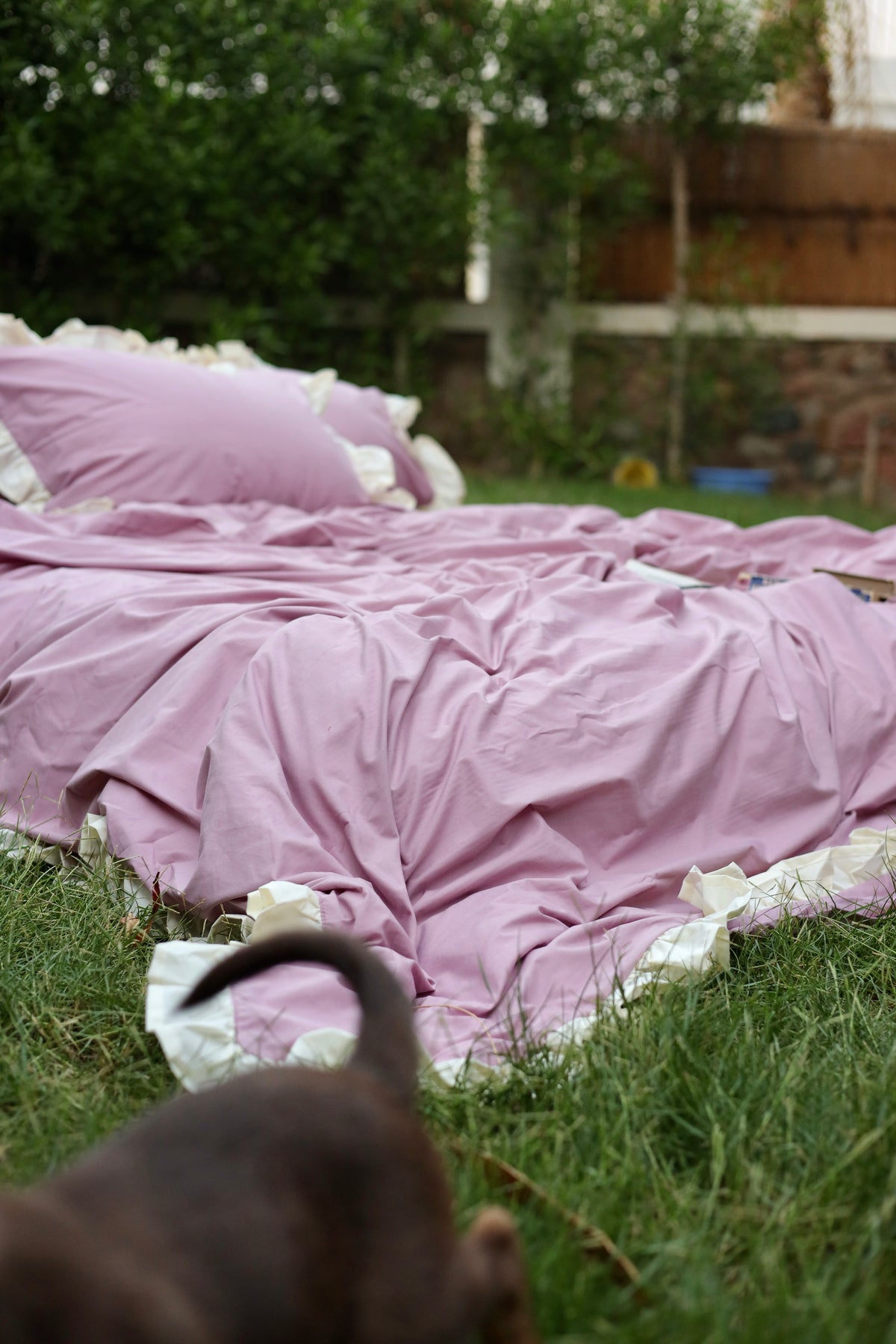 BLUSH RUFFLES Percale Cotton Duvet Cover