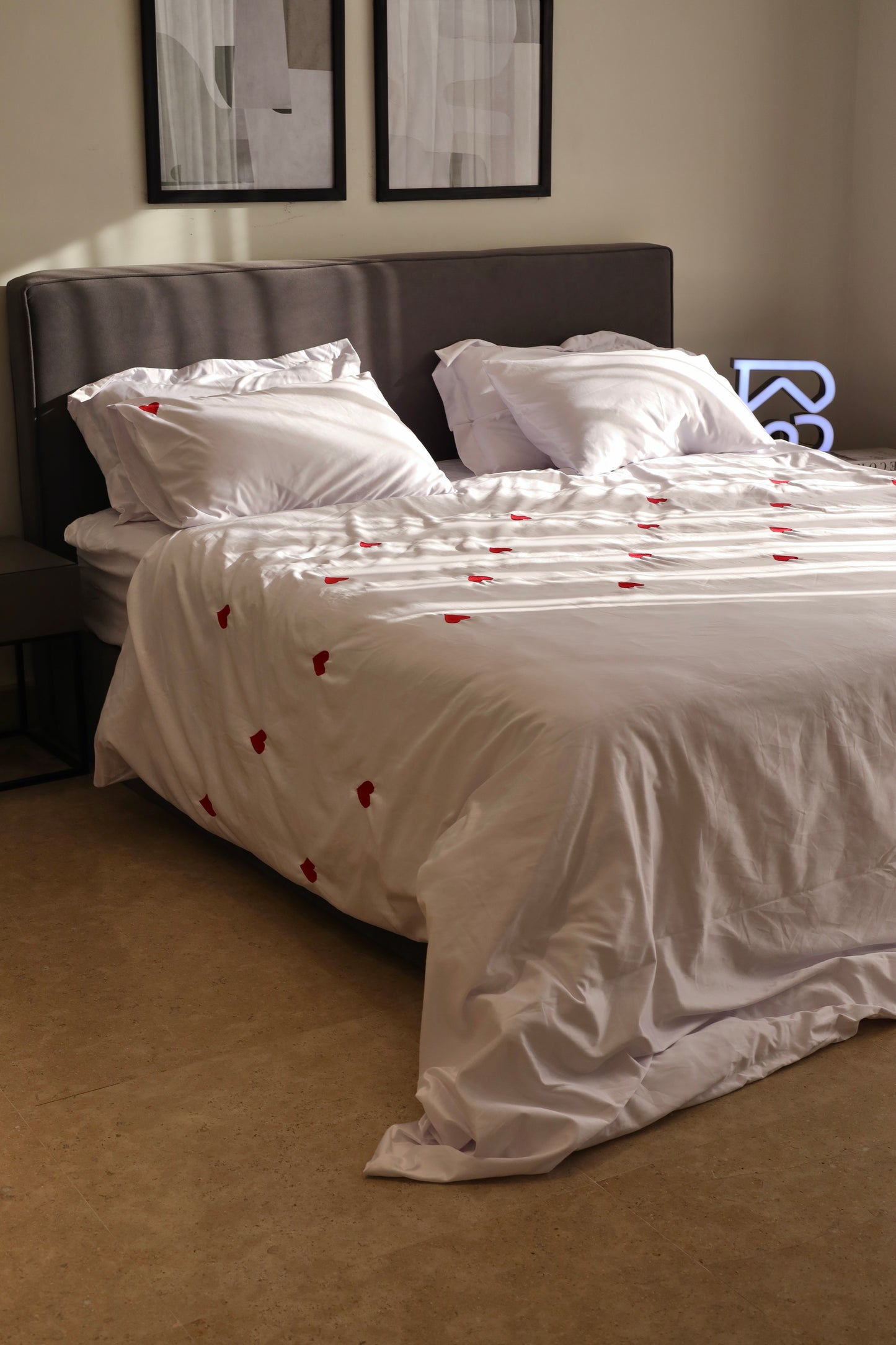 HEARTBEATS silky cotton duvet cover