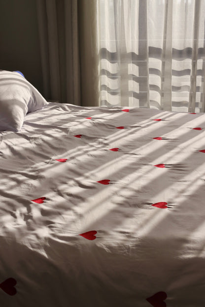 HEARTBEATS silky cotton duvet cover