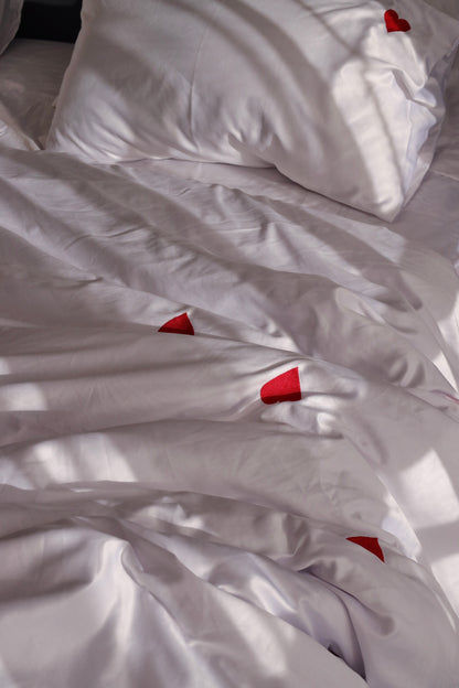 HEARTBEATS silky cotton duvet cover