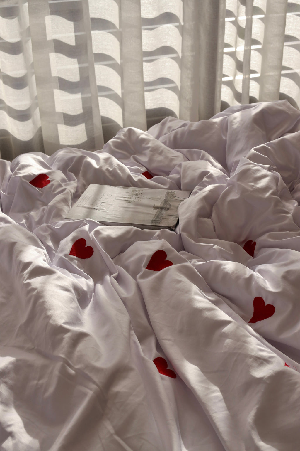 HEARTBEATS silky cotton duvet cover