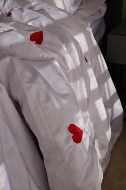 HEARTBEATS silky cotton duvet cover
