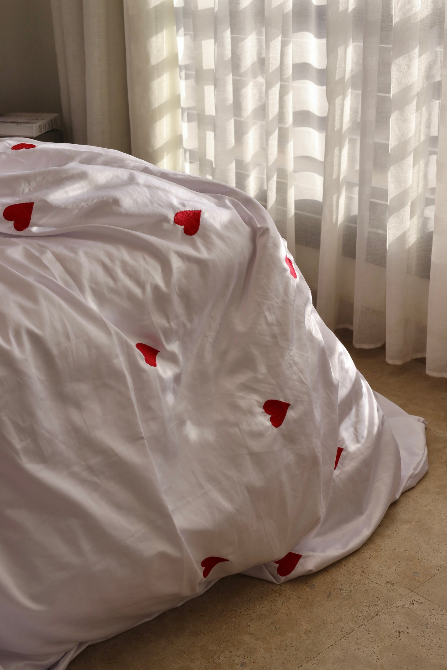HEARTBEATS silky cotton duvet cover