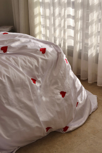 HEARTBEATS silky cotton duvet cover