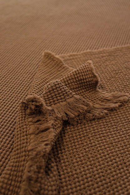 CARAMEL KNOTS Cotton Throw Blanket