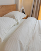 PEARL WHITE stripe duvet cover