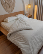 PEARL WHITE stripe duvet cover