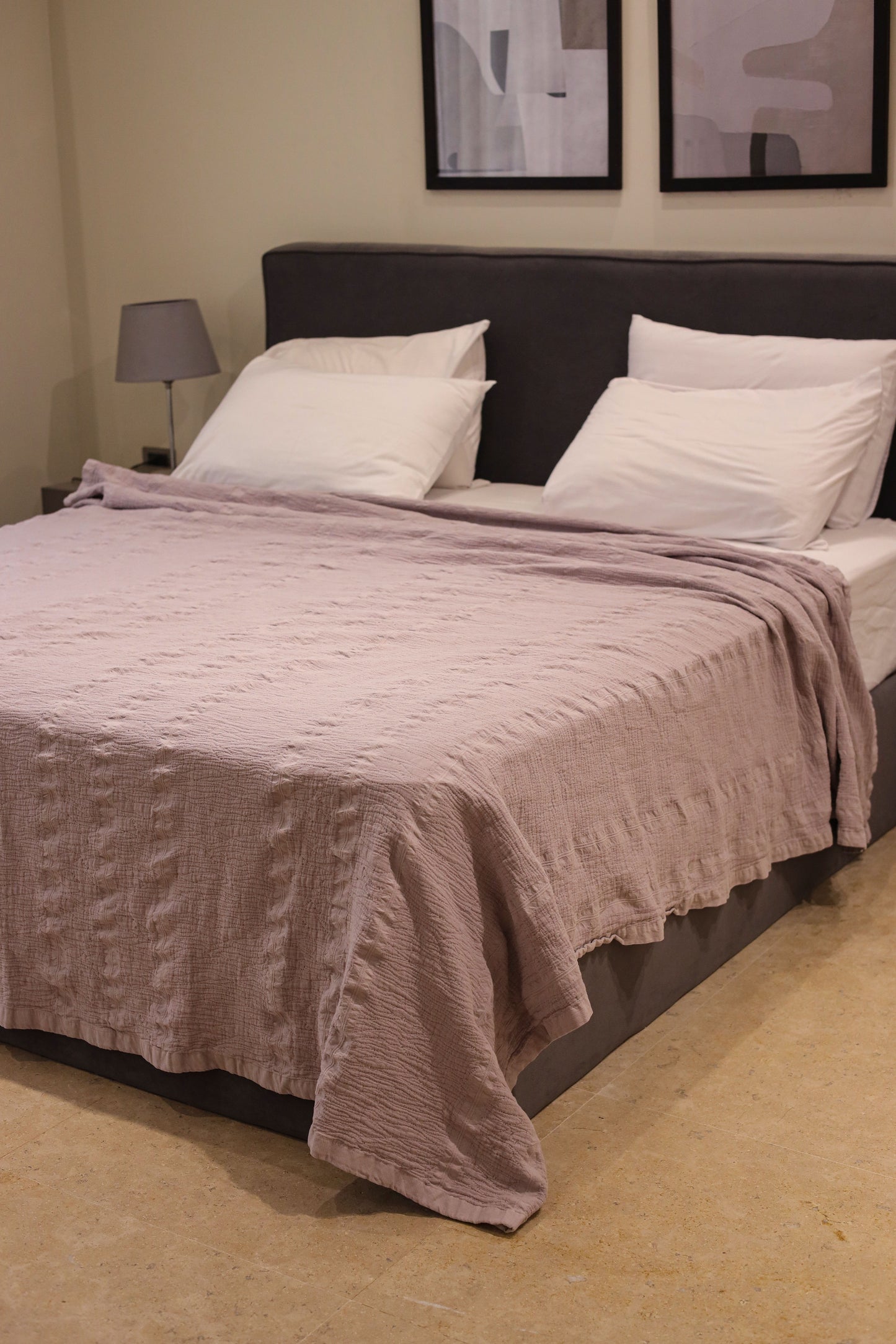 STEEL PALACE Crinkle Cotton Throw Blanket