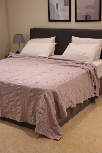 STEEL PALACE Crinkle Cotton Throw Blanket