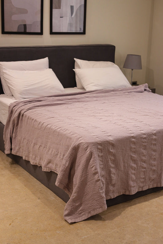STEEL PALACE Crinkle Cotton Throw Blanket
