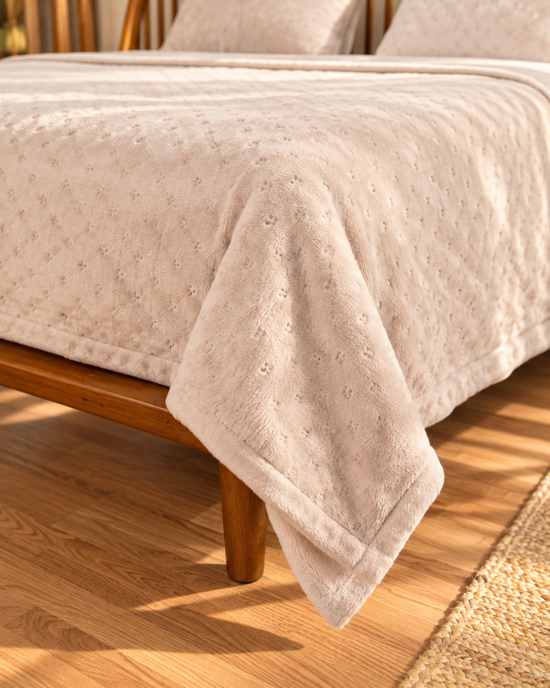 VANILLA DOTELLA Embroidered Blanket Set