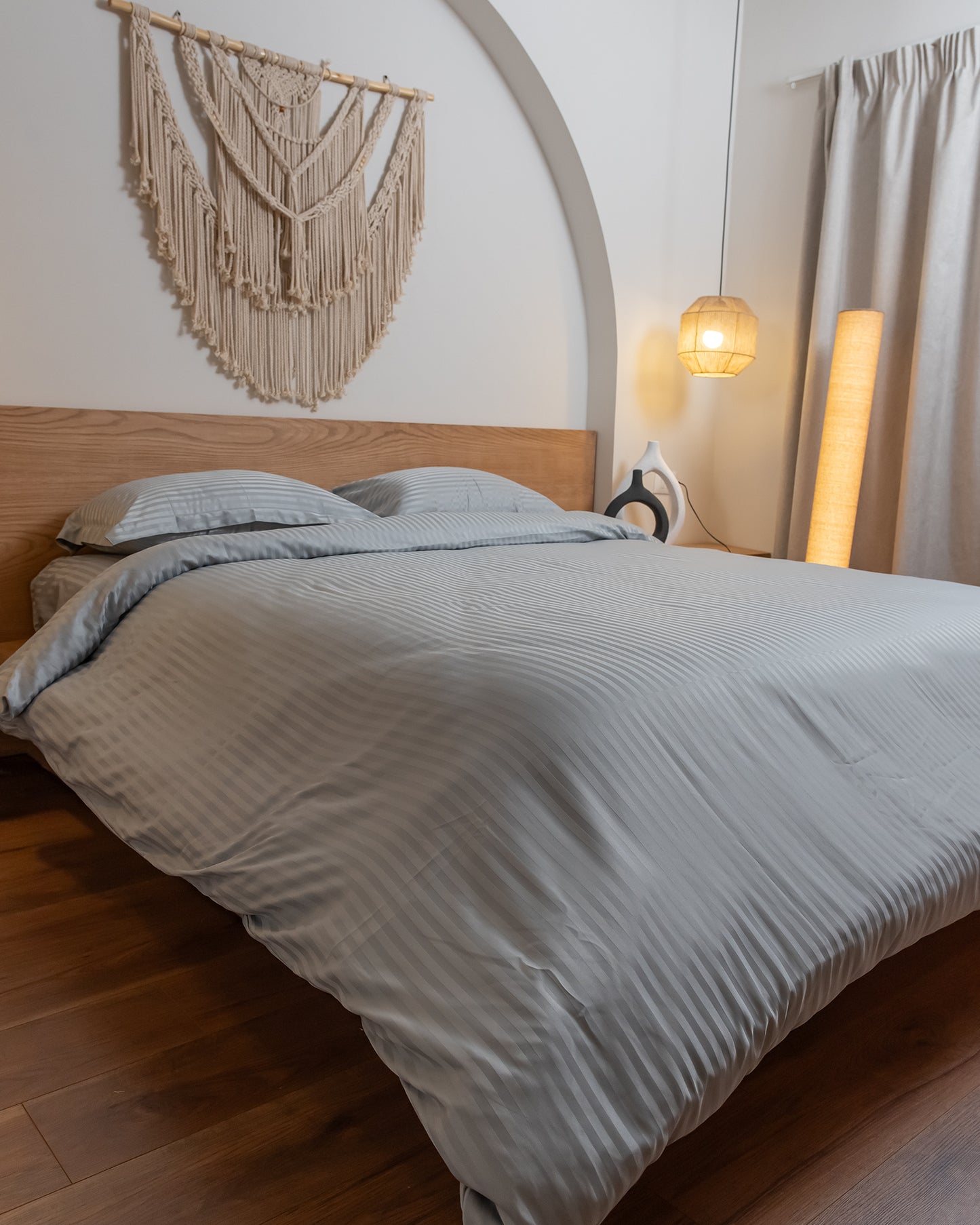 SILVER stripe duvet cover