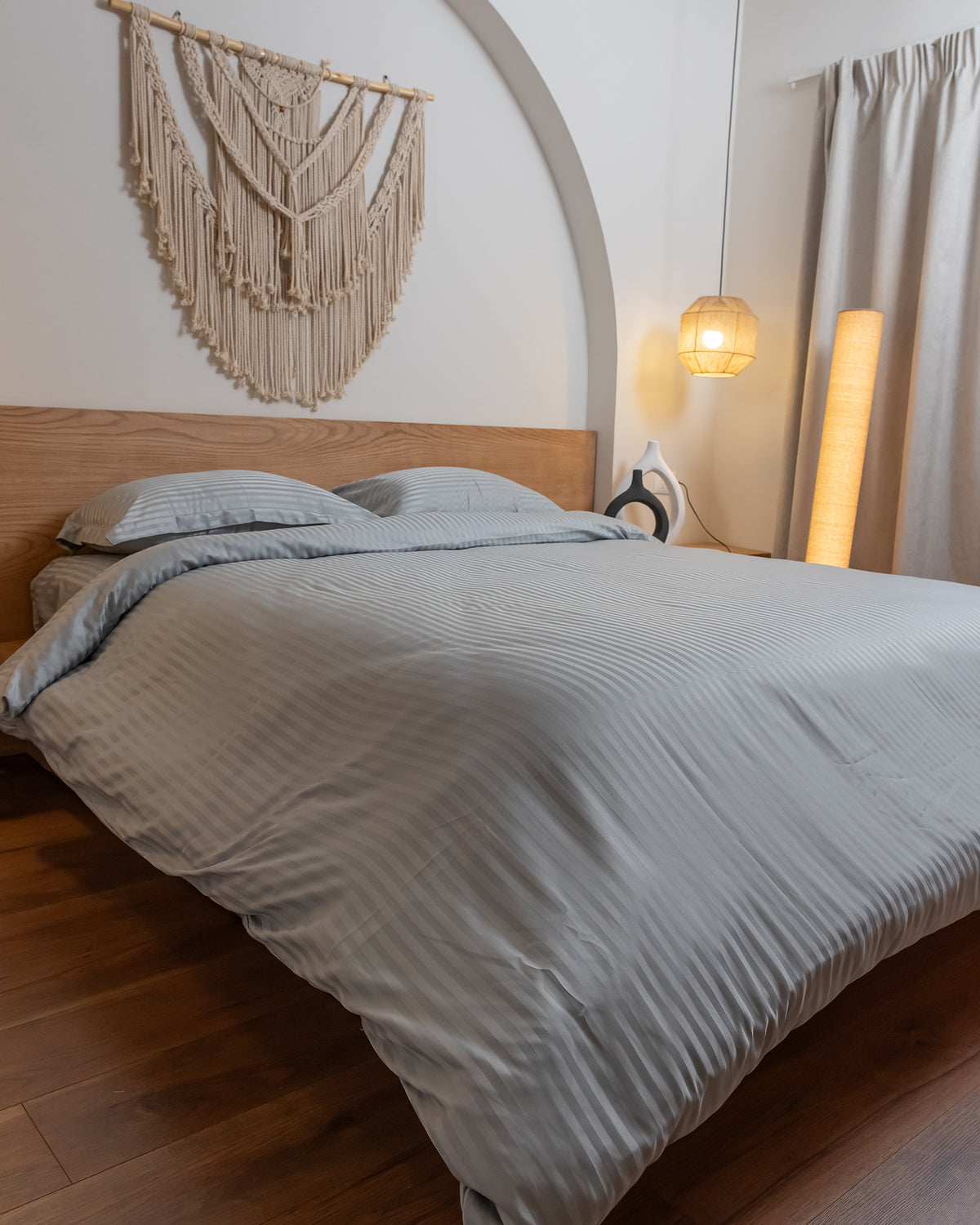 SILVER stripe duvet cover