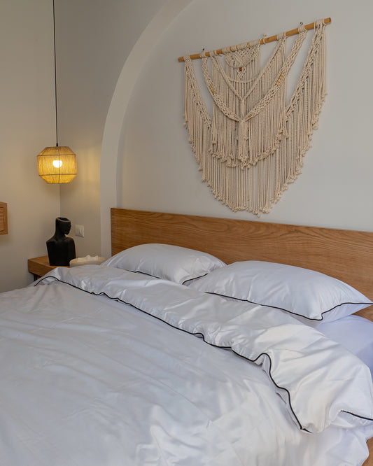 WHITE silky cotton duvet cover
