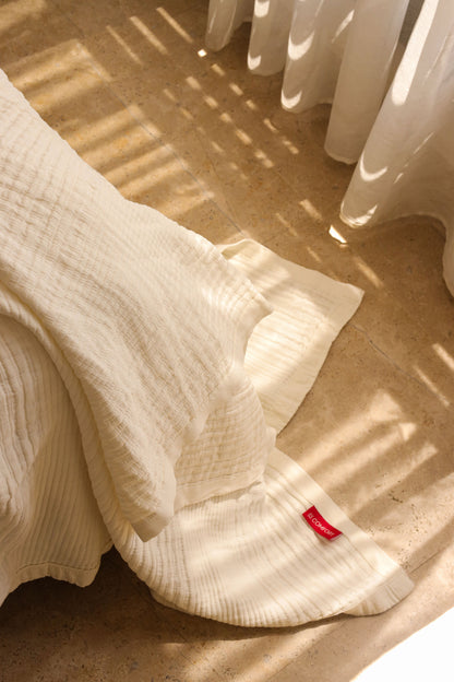 CREAMY ELITE Washed Cotton Throw Blanket