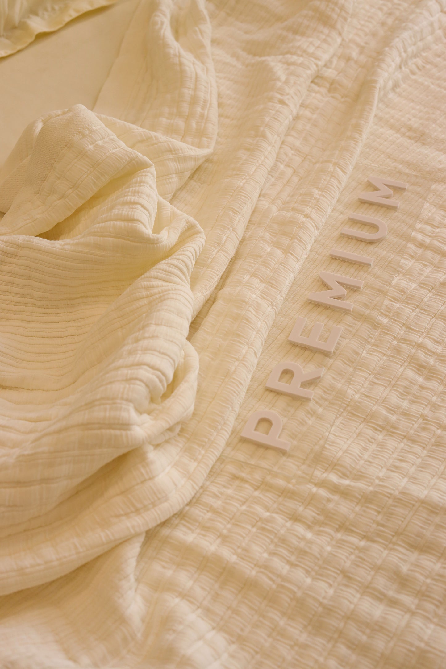 CREAMY ELITE Washed Cotton Throw Blanket