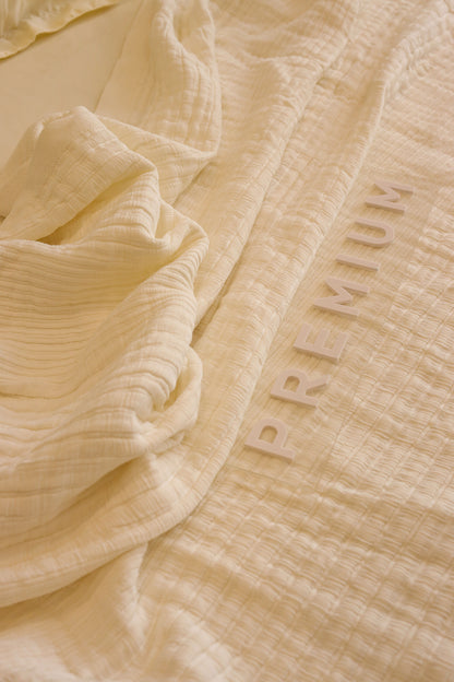 CREAMY ELITE Washed Cotton Throw Blanket
