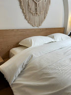PEARL WHITE stripe duvet cover