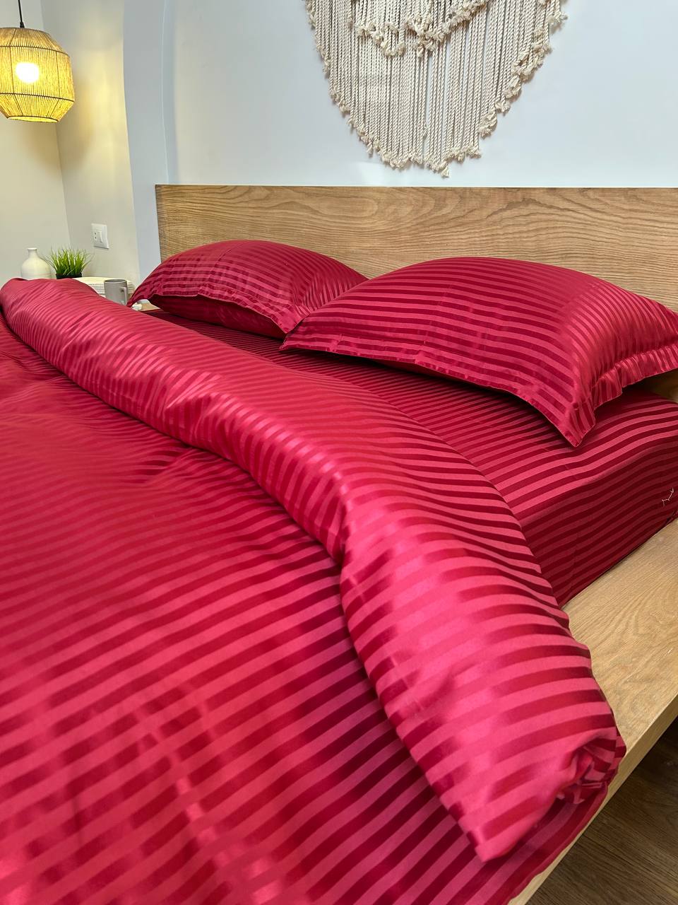 CRIMSON stripe duvet cover