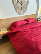 CRIMSON stripe duvet cover