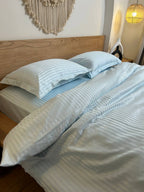 ICE BLUE stripe duvet cover