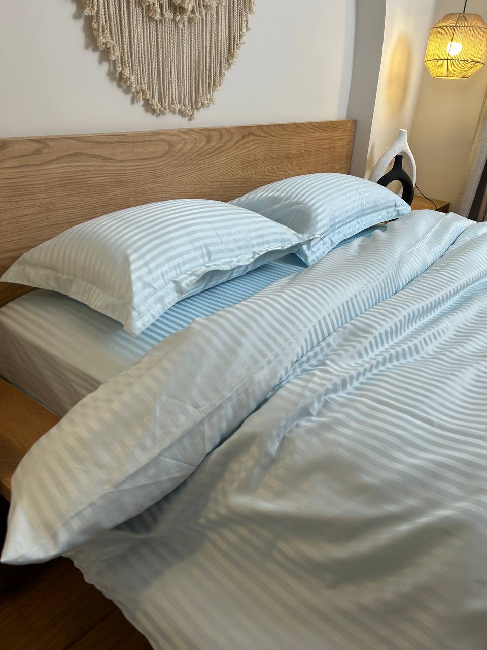 ICE BLUE stripe duvet cover