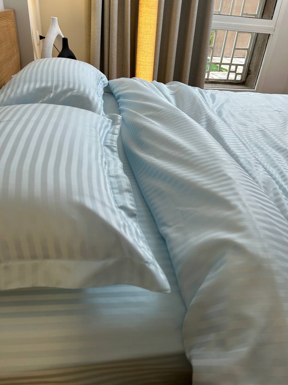 ICE BLUE stripe duvet cover