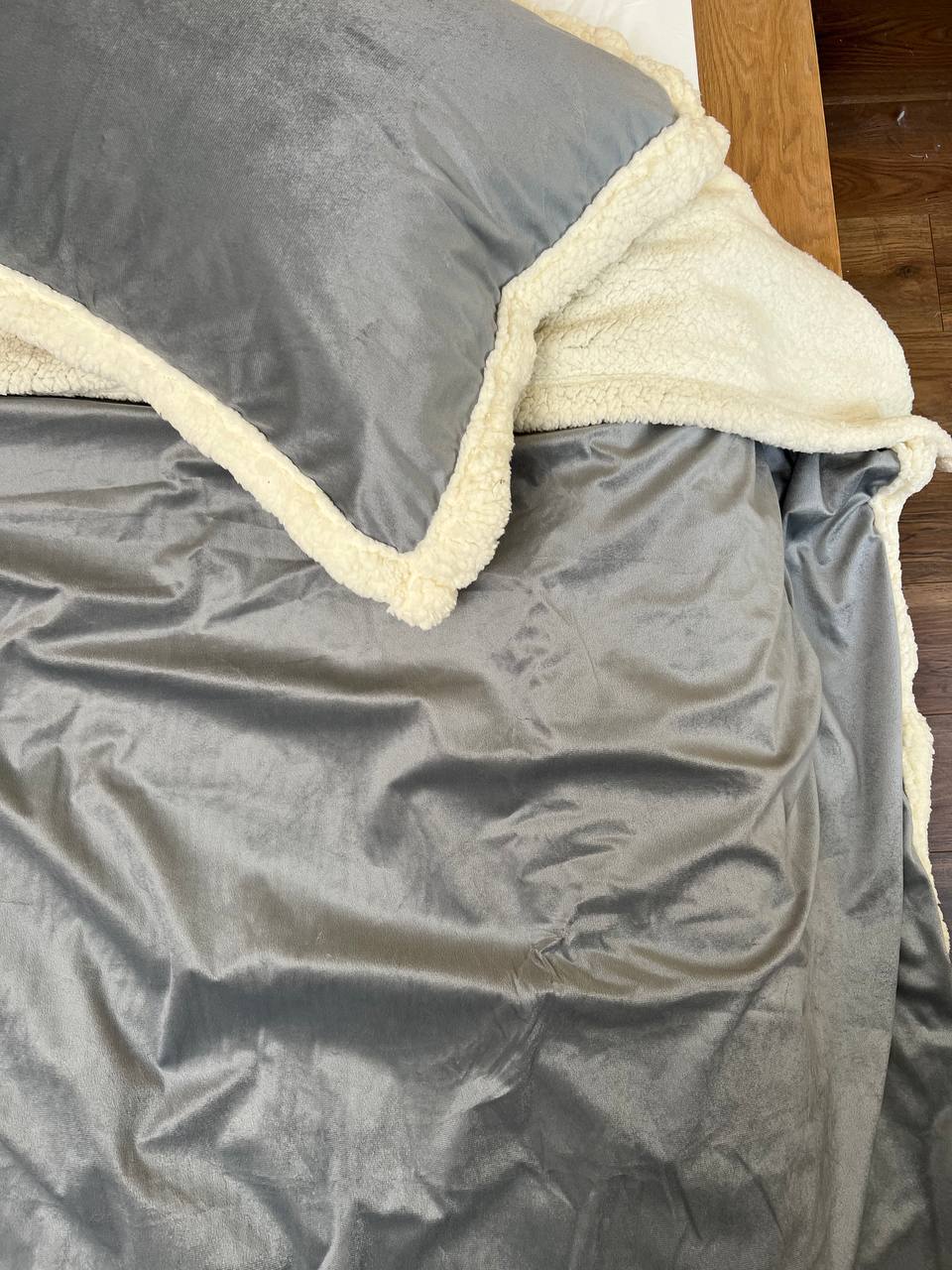 GREY Velvet Lamb Wool Blanket